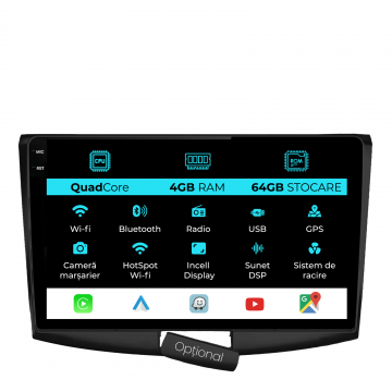 Navigatie Dedicata Volkswagen Passat B6 B7 CC (2005-2015),QuadCore, 10Inch, 4Gb Ram, 64Gb Stocare, Carplay