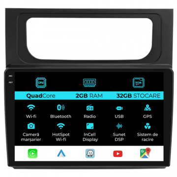 Navigatie Dedicata Volkswagen Touran (2010-2015), 10Inch, 2Gb Ram, 32Gb Stocare, Carplay