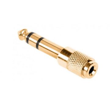 Adaptor audio Jack 6.35mm tata - Jack 3.5mm mama, metal, aurit, ZLA0325