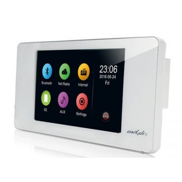 Amplificator stereo de perete cu touchscreen DSPPA DM838-WH, 2x20W, Wi-Fi, Bluetooth, USB, SD, FM, RJ45