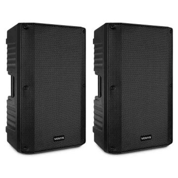 Boxe active Bluetooth Vonyx VSA120S, 200W RMS, 126dB, telecomanda, negre
