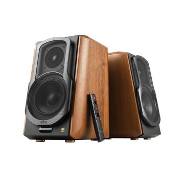 Boxe Bluetooth Edifier S1000MKII, 120W, telecomanda, carcasa lemn, maro