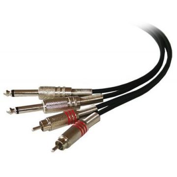 Cablu audio 2x RCA TATA la 2x Jack 6.35mm, lungime 5m, CM5RJ-2