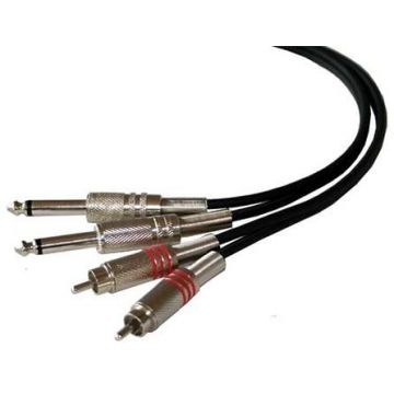 Cablu audio 3M 2 RCA la 2 Jack 6.3 Mono, CM3RJ-2