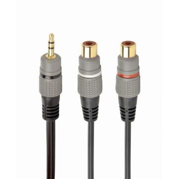 CABLU audio Jack 3.5 Tata la 2 RCA mama, Stereo, CCAP-RCAM2F-0.2M
