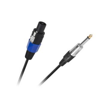 Cablu audio Speakon tata - Jack 6.35 tata, lungime 10 m, negru, KPO2759-10