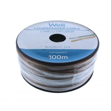 cablu difuzor transparent 2x0.35mmp, 100m, well
