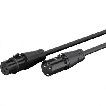 Cablu prelungitor audio XLR 3 pini T-M 5m Negru, Goobay G80039