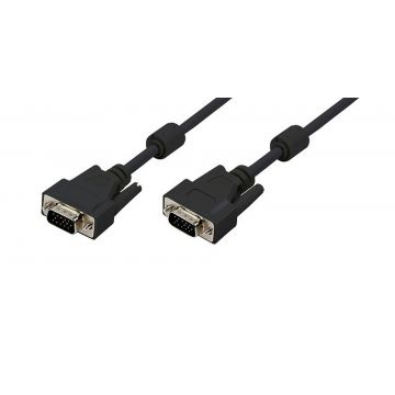 Cablu video VGA, lungime 3m, dublu ecranat, negru LogiLink CV0002