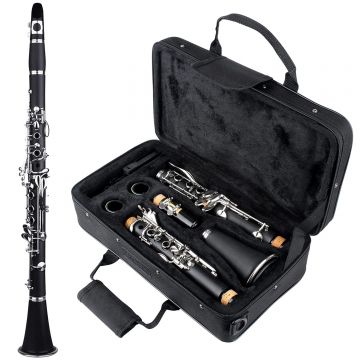 Clarinet DEPOX , Musical Virtue, 17 clape, 67 cm, negru, geanta inclusa