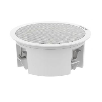 Difuzor IP Hikvision DS-QAZ1203G1-BE, 3W, 8 ohm, PoE, 4GB eMMC, 2x intrare alarma, jack 3.5mm, 300Hz-15kHz, Bluetooth, montare pe tavan