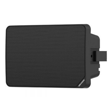 Difuzor IP tip cabinet Hikvision DS-QAZ1120G1R-B/BLACK, 20W, 8 ohm, 5.25 inch, intrari 2 microfoane 3.5mm, audio bidirectional, TTS, memorie interna 64GB, RJ45, negru