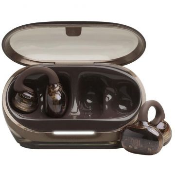 JBL Casti Open-Ear JBL Soundgear Clips, True Wireless, Bluetooth, 4 microfoane, Multipoint, Autonomie 32 ore, IP54, Maro