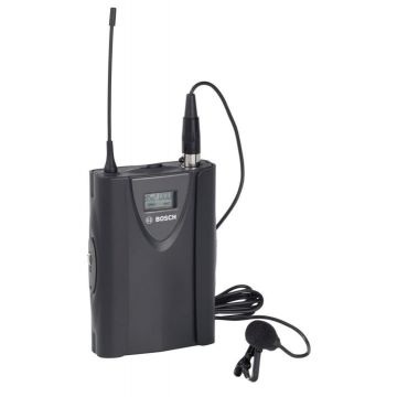 Microfon bodypack wireless Bosch MW1-LTX-F5, UHF 722-746 MHz, 193 canale, LCD, autonomie 15h, lavaliera inclusa