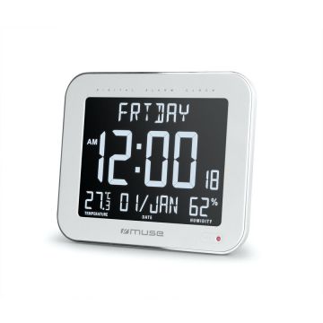 MUSE Ceas de perete cu alarma  Muse M-090 WMC, Alb