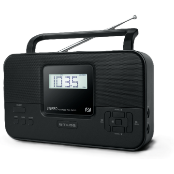 MUSE Radio portabil Muse M-087 MB,PLL, LCD cu iluminare albastra, Ceas, alarma, sleep timer, Negru