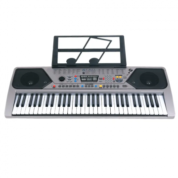 Orga electronica DEPOX , Schone Klange, intrare USB, mini-microfon, suport partitura inclus, argintiu