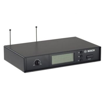 Receptor microfon UHF wireless, 193 canale, 2 antene, conectori BNC, XLR, jack 6.3, frecvente 722-746MHz, Bosch MW1-RX-F5