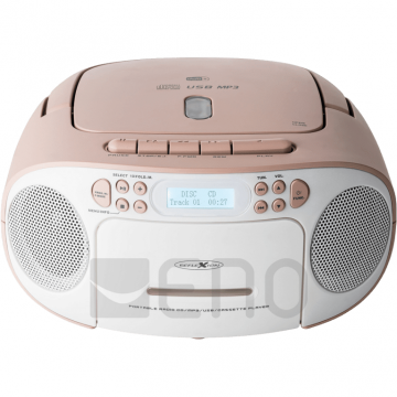 Reflexion Reflexion RCR2260DAB/PK, caseta CD/MP3 portabila USB DAB+ radio stereo (2 x 12 wati putere muzicala max.), conexiune Aux-in de 3,5 mm si iesire pentru casti de 3,5 mm, afisaj digital LCD, roz