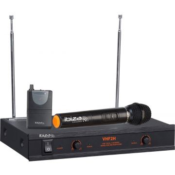 Set 1 microfon wireless de mana si 1 receptor, Ibiza VHF2H