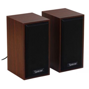 Set boxe lemn 6W (2X3W) alimentare prin USB Spacer SPSK-201-WD