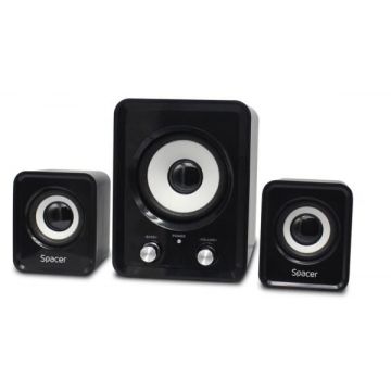 Set boxe PC 2.1 6W + 5W, negre, Spacer SPB-807-BK