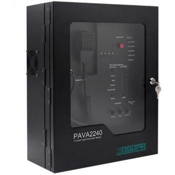 Sistem sonorizare pentru evacuare, 2 zone, 100V, 240W, microfon PTT, certificare EN54, DSPPA PAVA 2240