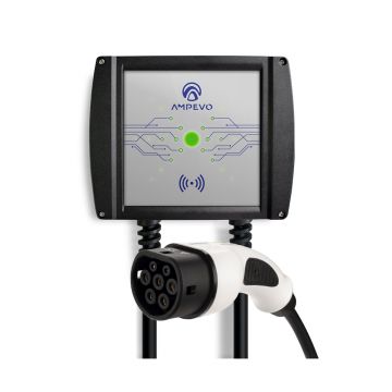 Statie incarcare masini electrice Ampevo AMP322T2GC-CP+RFID, 22 kW, Type 2, trifazat, cablu 5 m + 2x card RFID