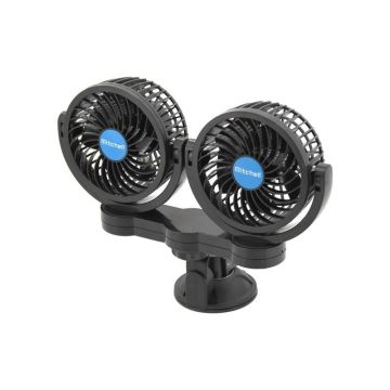 Ventilator auto MITCHELL 07222 DUO montare cu ventuză, alimentare la priza bricheta 12V