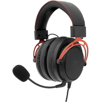White&nbsp;Shark Casti Gaming cu fir White Shark GORILLA, Over-Ear, Stereo, 53mm, Microfon Detasabil, Cablu 2m, Negru/Rosu