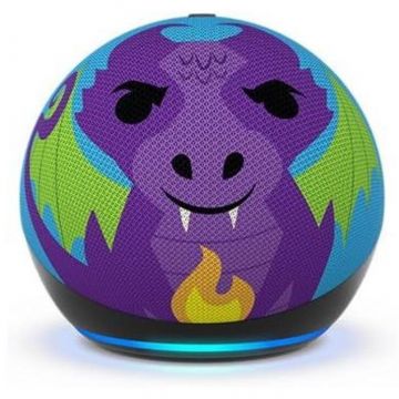 Amazon Boxa portabila Amazon Echo Dot 5 Generation Kids Dragon Design, Wi-Fi, Bluetooth, Cu Asistent Personal Alexa, Multicolor