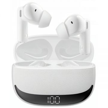 BWOO Handsfree Bluetooth BWOO BW40, TWS, ANC, Alb