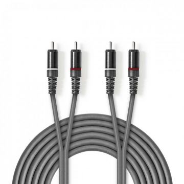 Cablu audio 2 x RCA la 2 x RCA T-T 3m, Nedis COTH24200GY30
