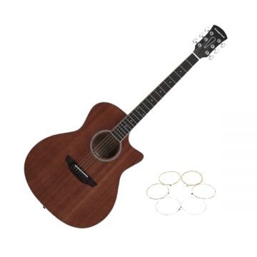 Chitara clasica din lemn 4 4, set de corzi aurii inclus, 95 cm