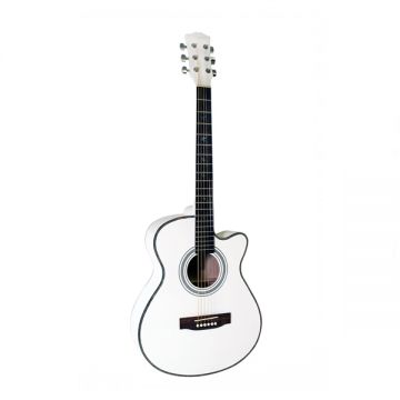 Chitara clasica din lemn, alb, 95 cm