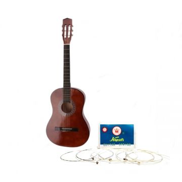 Chitara clasica din lemn DEPOX , Classic Sound, marime 4 4, maro, 95 cm, corzi incluse