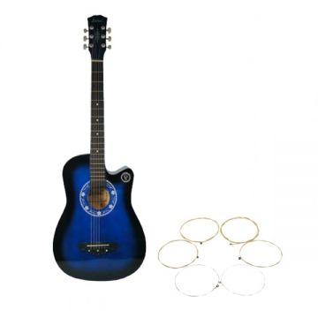 Chitara clasica din lemn DEPOX , Cutaway Country Blue, 95 cm, albastru