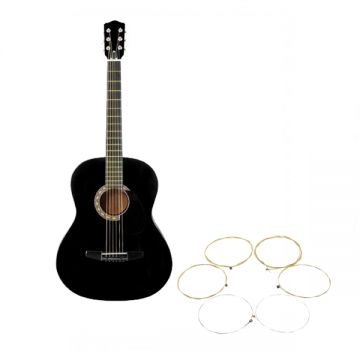Chitara clasica din lemn DEPOX ,set de corzi incluse, 95 cm, Clasic Black