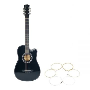 Chitara clasica din lemn DEPOX , set de corzi incluse, 95 cm, negru