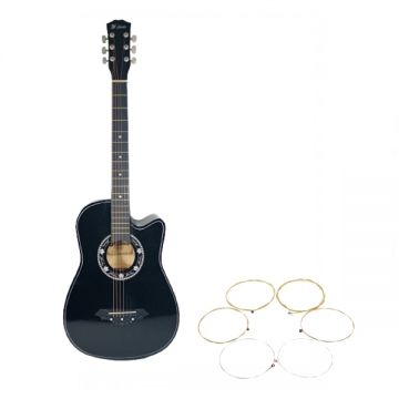 Chitara clasica din lemn DEPOX , set de corzi incluse, 95 cm, negru