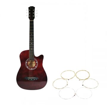 Chitara clasica din lemn, DEPOX , set de corzi incluse, 95 cm, visinie