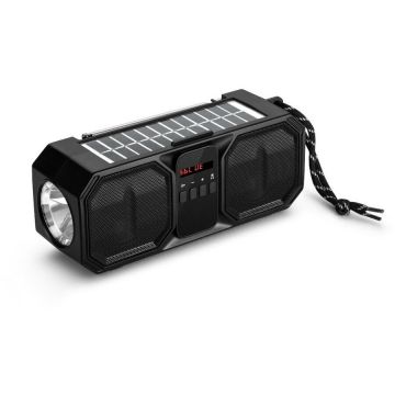 DENVER Boxa portabila Denver BTG-158, radio FM cu functie de acumulator solar,  Negru