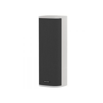 Difuzor IP tip coloana de exterior Hikvision DS-QAZ14A2G1, 120W, 4 ohm, IP66, audio bidirectional, broadcast live/urgenta, RJ45, alb