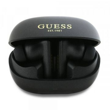 Guess Handsfree Bluetooth Guess Capsule Printed Logo, TWS, ANC, Negru