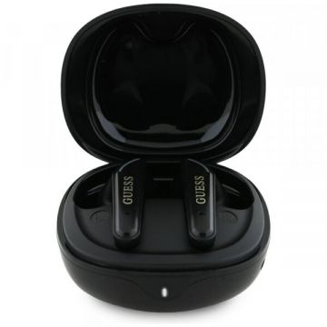 Guess Handsfree Bluetooth Guess Flat Classic Logo Electroplated, TWS, Negru