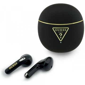 Guess Handsfree Bluetooth Guess Script Print, TWS, Negru