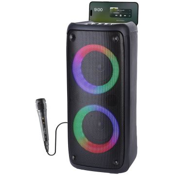 MEDIA&nbsp;TECH Boxa Portabila wireless pentru Karaoke, Media-Tech Funbox MT3181, Radio FM, MP3 Player, Karaoke, 40W RMS, iluminare RGB, Negru