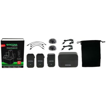 Patona Sistem de microfon wireless premium Patona pentru telefoane inteligente si camere DSLR- 9877
