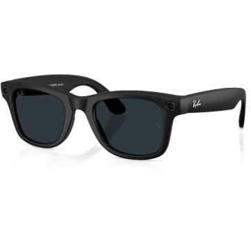 Ray-Ban Ochelari Smart Ray-Ban META Wayfarer Gen 2 RW4012 601S1Z, marime L (53-22), Wi-Fi 6, Bluetooth, Aparat foto cu filmare, Asistent vocal, 32GB Flash, Lentile cu Tranzitie Transparent/Gri, Negru Mat