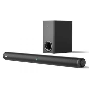 Soundbar 2.1 canale cu subwoofer wireless, 150W RMS, Bluetooth 5.3, HDMI ARC, USB, 4 ohm, display LED, telecomanda, Akai ASB-8WSW